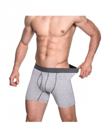 Casual Compression Sport Cotton Front Opening Long Boxers for Men