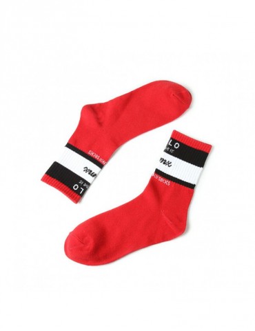 Women Autumn Warm Cotton Socks Elastic Stripes Dance Middle Tube Socks